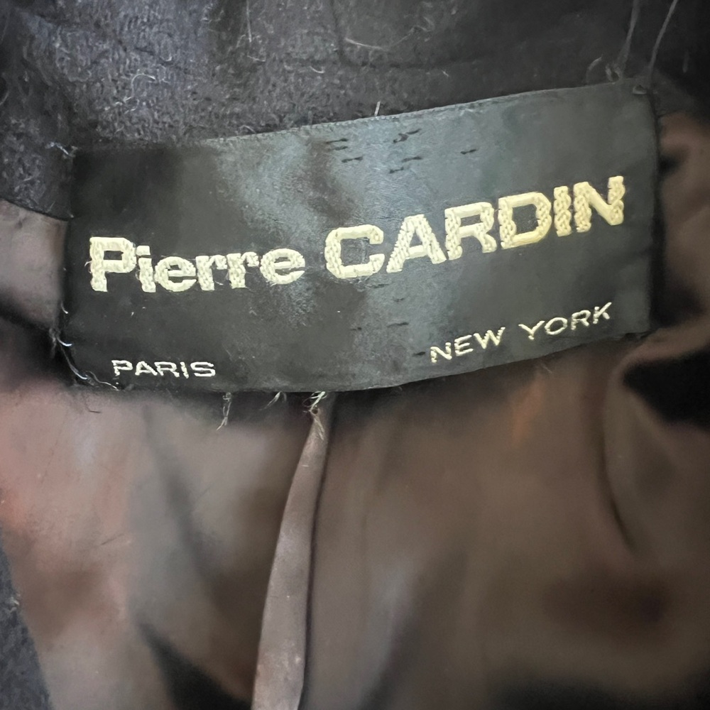 Pierre Cardin Vintage 70s Fox Fur Wool Melton Fit Flare Belted Luxe Winter Coat - Picture 3 of 15